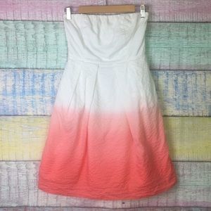 J Crew Strapless Ombré Dress Black Label Size 2